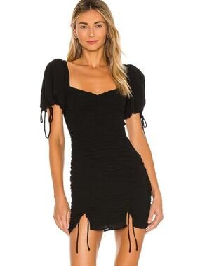 Majorelle Gerald Black Ruched Mini Dress Sorority Pref Round Semi Formal S EUC